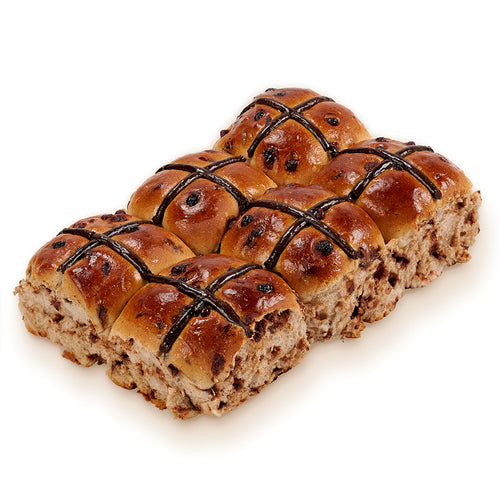 Choc Chip Hot Cross Bun 6-Pack