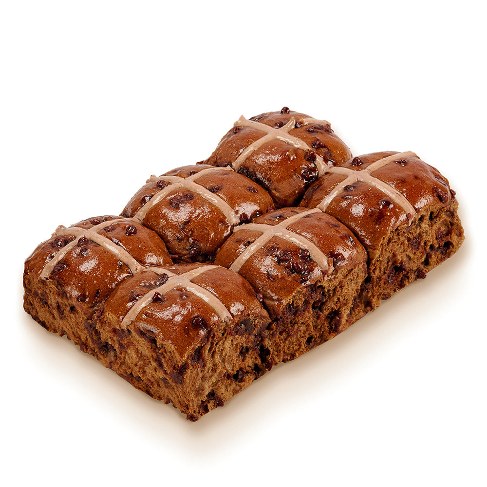 Mocha Hot Cross Bun 6-Pack